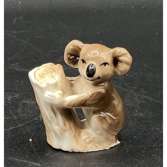 Other - Miniature Koala Bear Figurine Ceramic 2” On Tree Branch Vintage Japan